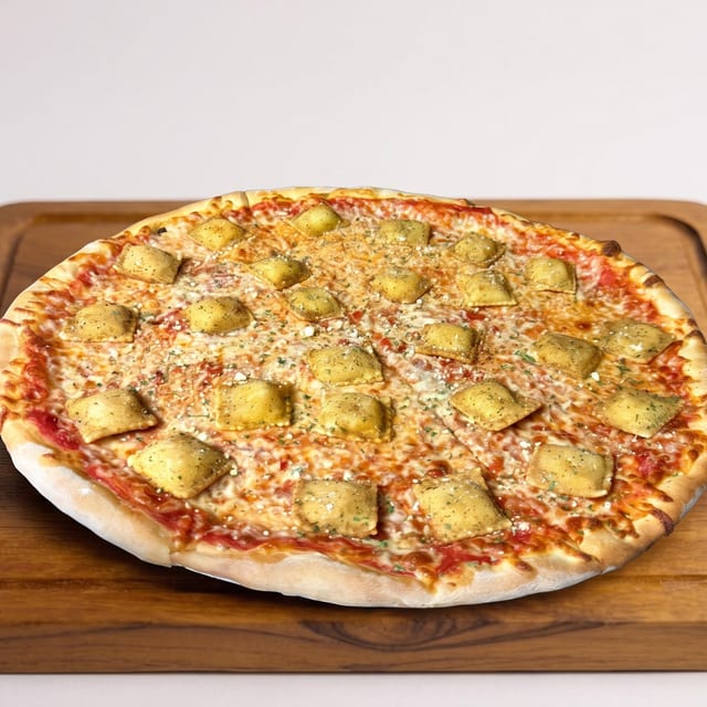 Fried Ravioli Pizza.