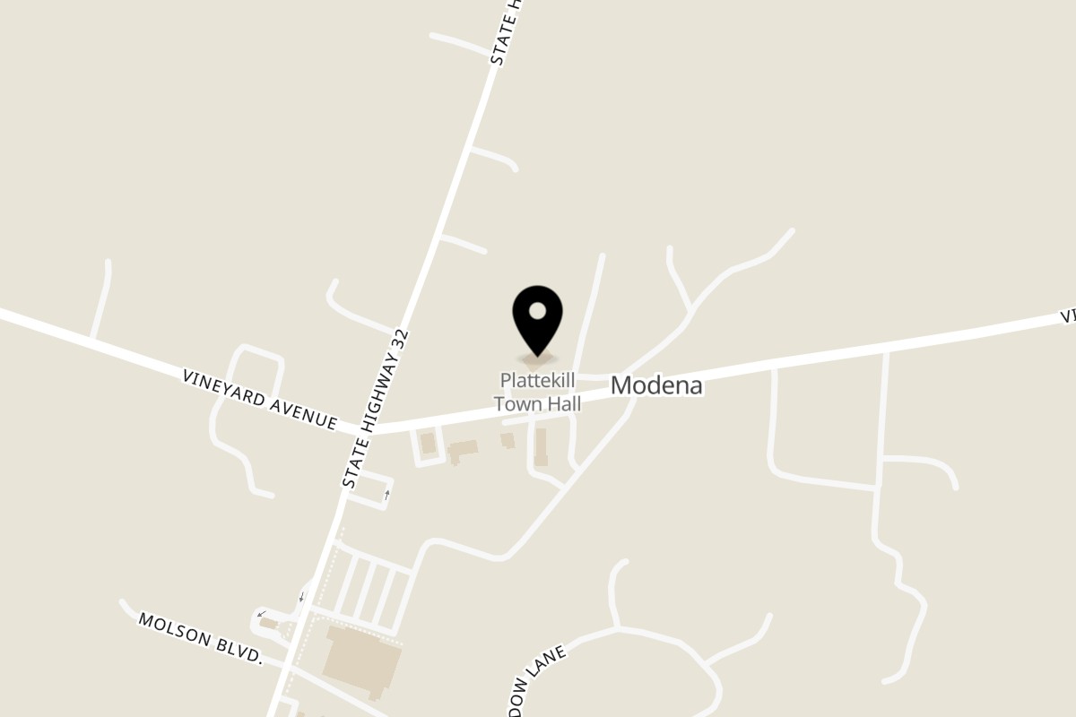 Map showing the location of Paesano's Pizzeria on 1914 US-44 in Modena